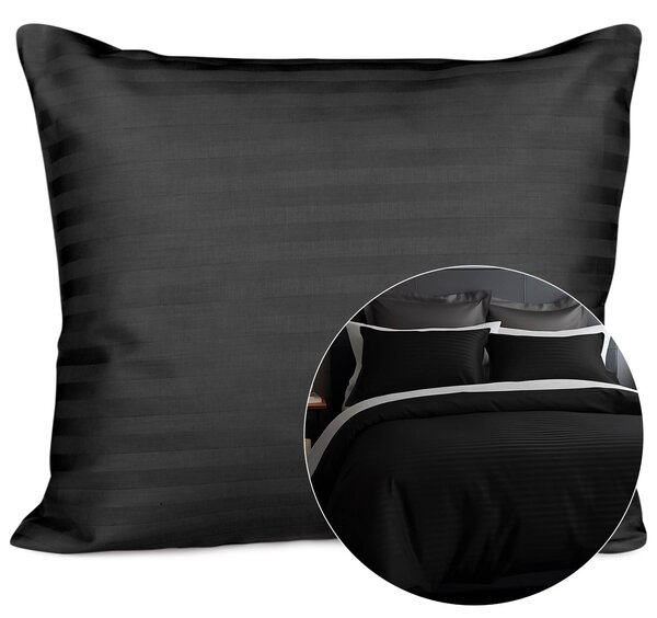 SATÉNOVÁ OBLIEČKA NA VANKÚŠ CIZGILI BLACK 70X80 CM EXCLUSIVE ČIERNA