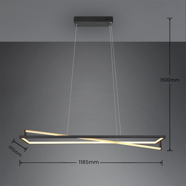 Trio - LED stmievateľný luster na lane EDGE LED/35W/230V 2300/3000/4000K čierna