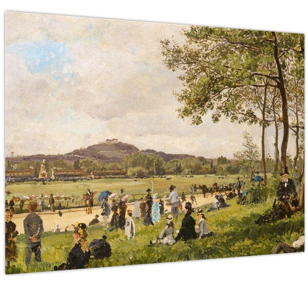 Obraz - French 19th Century, Race Course at Longchamps, reprodukcia (70x50 cm)