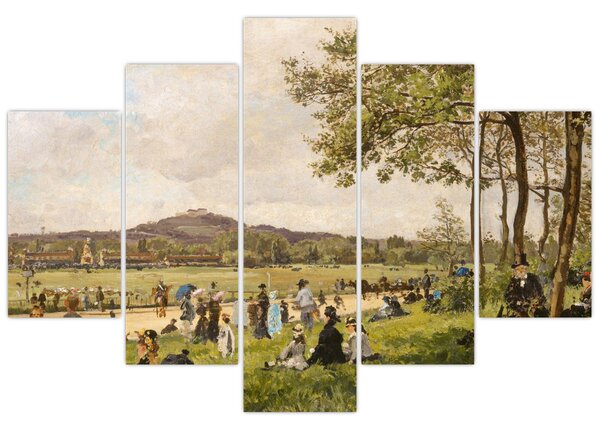 Obraz - French 19th Century, Race Course at Longchamps, reprodukcia (150x105 cm)