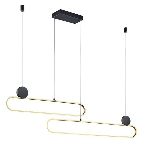 Trio - LED stmievateľný luster na lanku GRANT LED/54W/230V 2300/3000/4000K čierna/zlatá