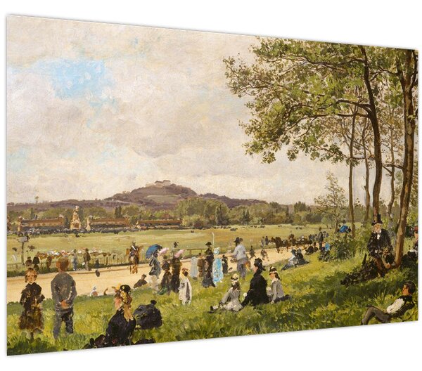 Obraz - French 19th Century, Race Course at Longchamps, reprodukcia (90x60 cm)