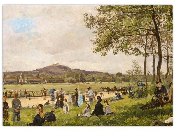 Obraz - French 19th Century, Race Course at Longchamps, reprodukcia (70x50 cm)