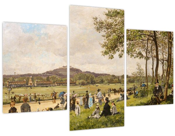 Obraz - French 19th Century, Race Course at Longchamps, reprodukcia (90x60 cm)