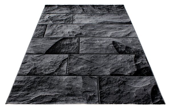 Ayyildiz , Kusový koberec Parma 9250 black, 80x150, šedá, chodba / predsieň