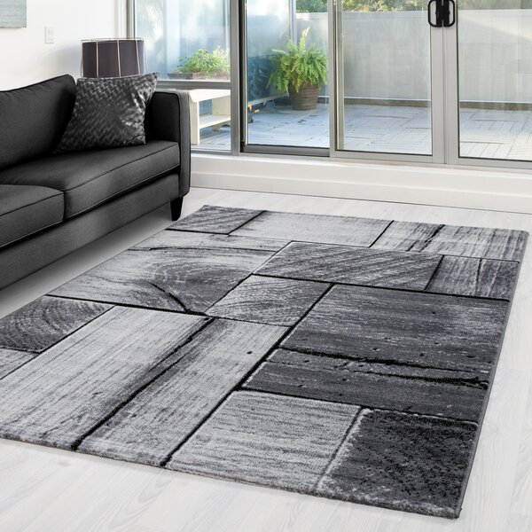 Ayyildiz , DOPREDAJ: 80x150 cm Kusový koberec Parma 9260 black, 80x150, šedá, chodba / predsieň