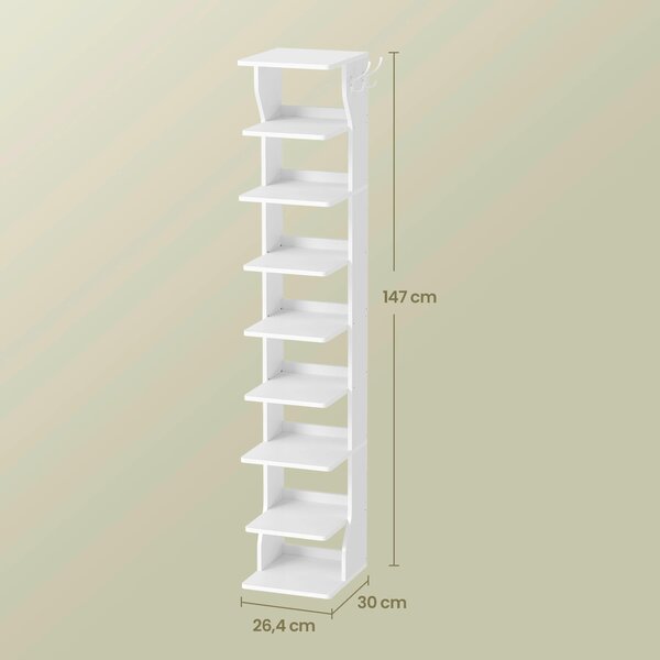 REGÁL NA TOPÁNKY, biela, 26,4/147/30 cm Boxxx - Online Only drobný nábytok, Online Only
