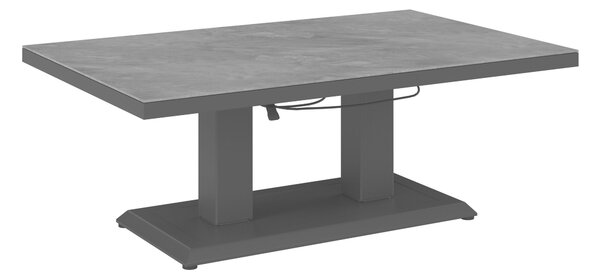 STÔL NA TERASU, kov, sklo, 140/85/51-71 cm Ambia Garden - Záhradné stoly