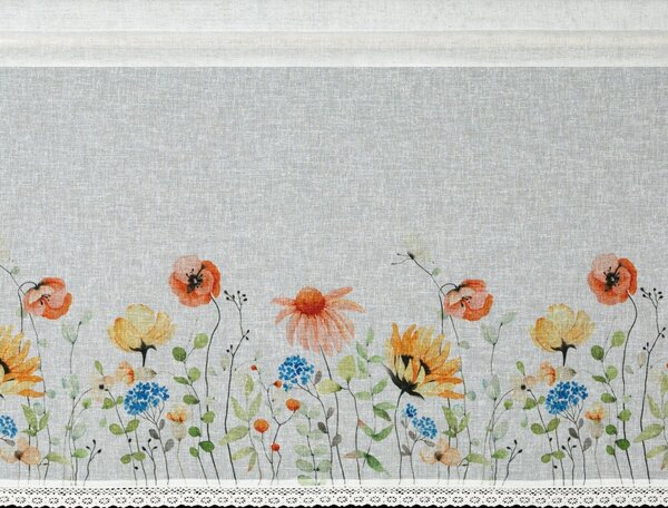 KRÁTKA ZÁCLONA NA PÁSKE NATI 150X60 CM KVETY