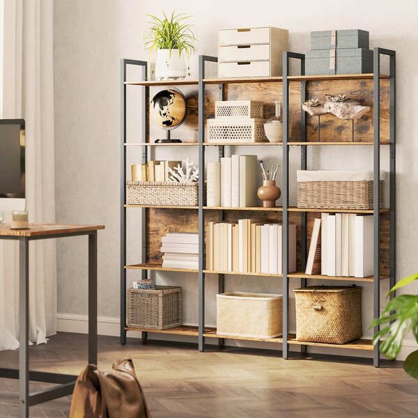 REGÁL, hnedá, čierna, oceľ, 128/187,1/24 cm Boxxx - Online Only drobný nábytok, Online Only