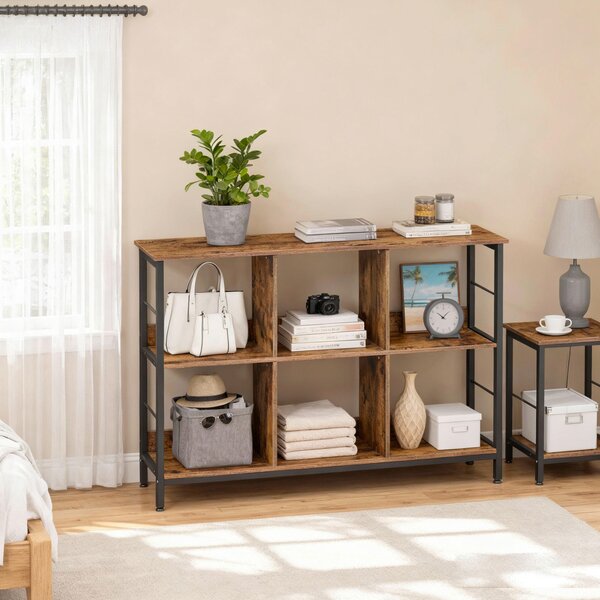 REGÁL, hnedá, čierna, oceľ, 120/80/30 cm Boxxx - Online Only drobný nábytok, Online Only