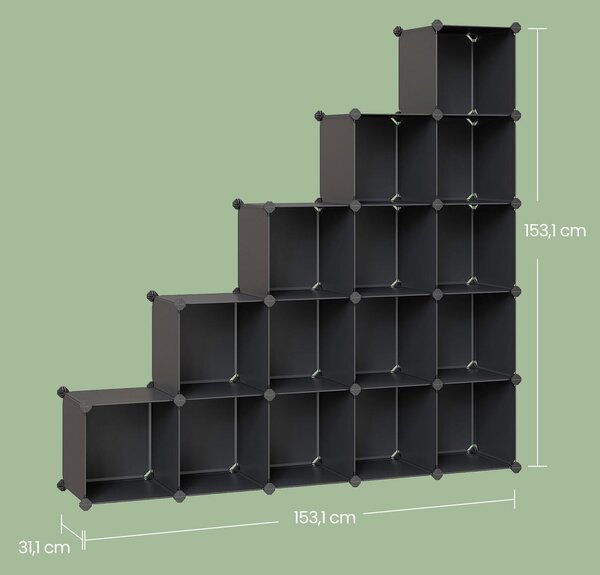 REGÁL NA TOPÁNKY, čierna, 123/123/31 cm Boxxx - Online Only drobný nábytok, Online Only