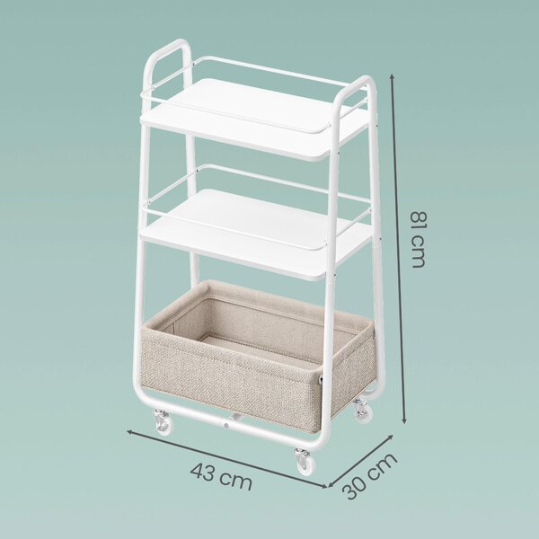 SERVÍROVACÍ VOZÍK, biela, béžová, 43/81/30 cm Boxxx - Barový nábytok, Online Only