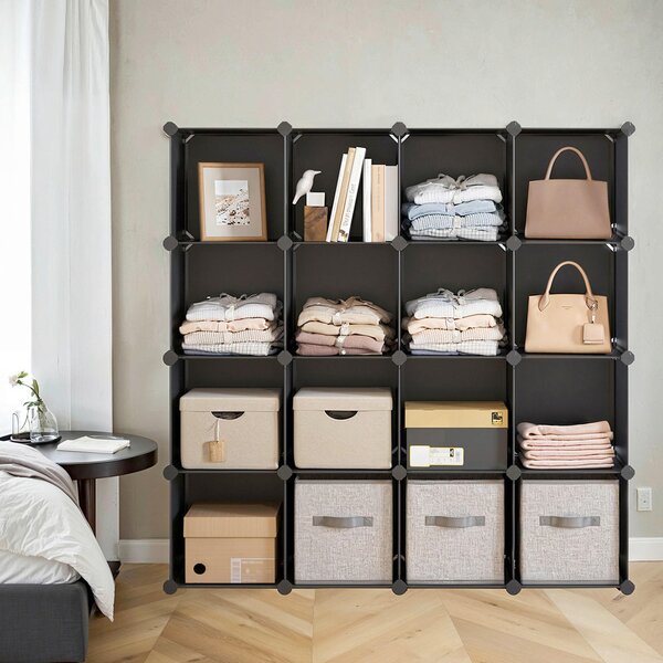 REGÁL NA TOPÁNKY, čierna, 123/123/31 cm Boxxx - Online Only drobný nábytok, Online Only