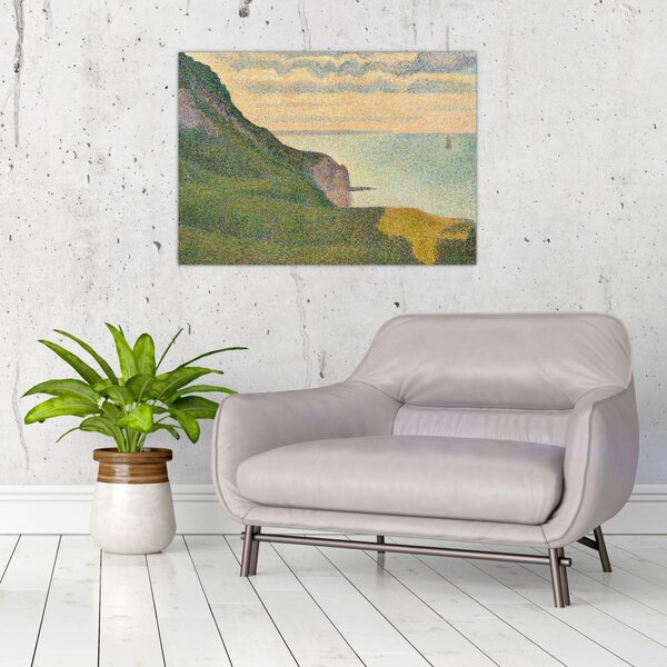 Obraz - Georges Seurat, Seascape at Port-en-Bessin, Normandy, reprodukcia (70x50 cm)