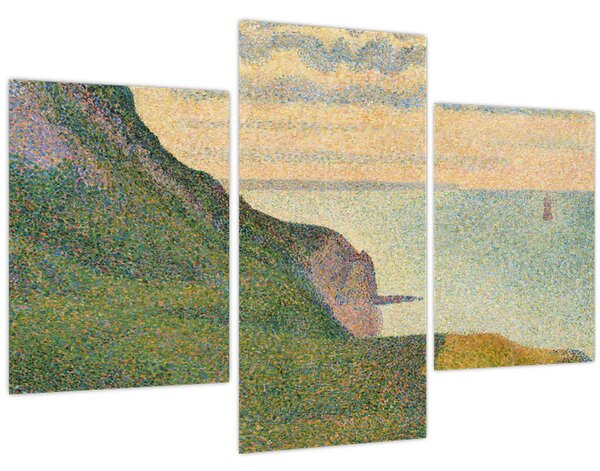 Obraz - Georges Seurat, Seascape at Port-en-Bessin, Normandy, reprodukcia (90x60 cm)