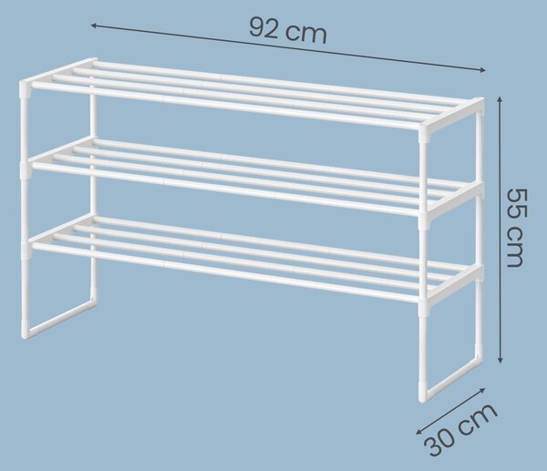 REGÁL NA TOPÁNKY, biela, 92/55/30 cm Boxxx - Online Only drobný nábytok, Online Only