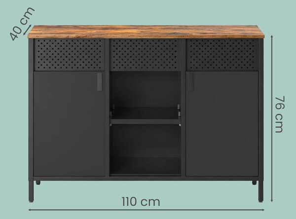 KOMODA, hnedá, čierna, 110/76/40 cm Boxxx - Komody, Online Only
