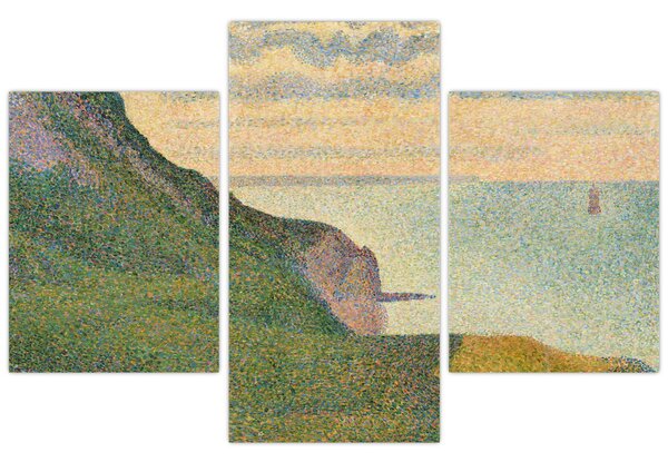 Obraz - Georges Seurat, Seascape at Port-en-Bessin, Normandy, reprodukcia (90x60 cm)