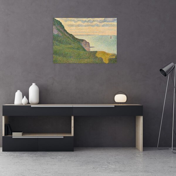 Obraz - Georges Seurat, Seascape at Port-en-Bessin, Normandy, reprodukcia (70x50 cm)