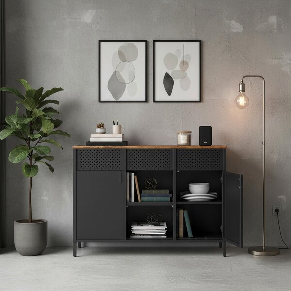 KOMODA, hnedá, čierna, 110/76/40 cm Boxxx - Komody, Online Only