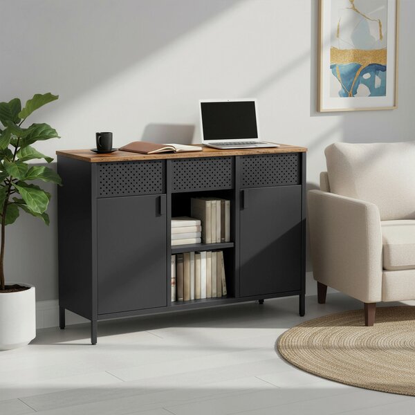KOMODA, hnedá, čierna, 110/76/40 cm Boxxx - Komody, Online Only