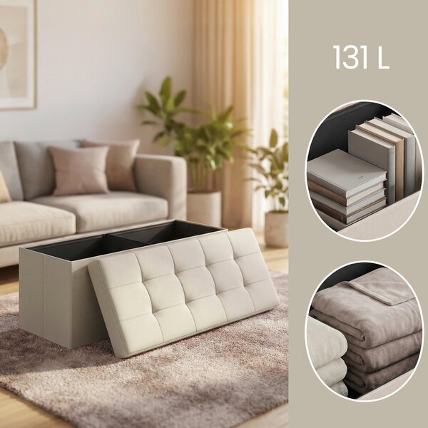 ÚLOŽNÝ BOX NA SEDENIE, textil, kompozitné drevo, 110/38/38 cm Boxxx - Kreslá, Online Only