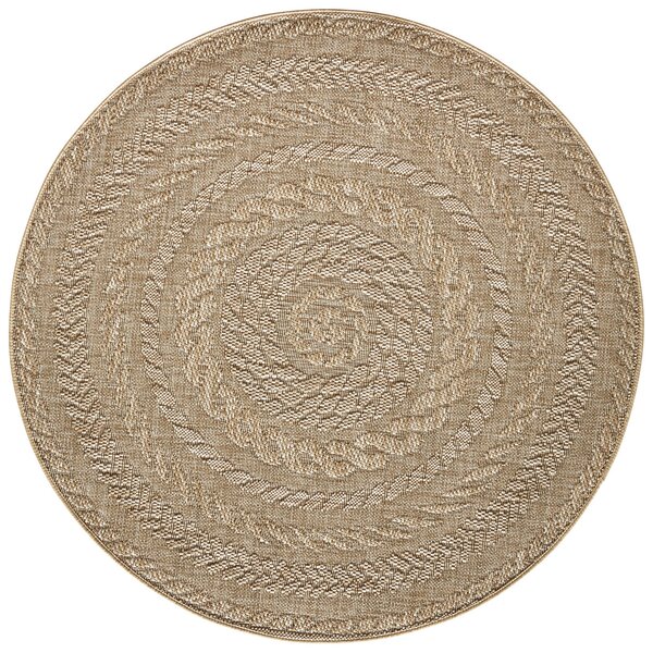 NORTHRUGS - Hanse Home koberce Kusový koberec Forest 103998 Beige / Brown – na von aj na doma - 160x160 (priemer) kruh cm