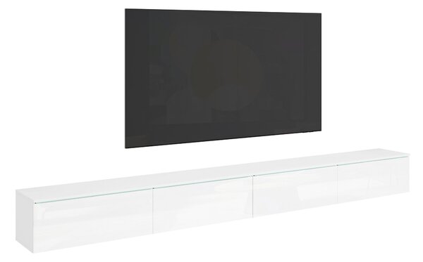 NÍZKA KOMODA, biela, biela s vysokým leskom, 300/32/33 cm P & B - TV nábytok, Online Only