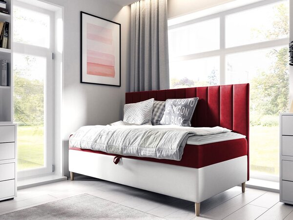 Mirjan24 Kontinentálna posteľ Junior Kamire 2, Rozmer postele: 90x200, Dostupné poťahy: ekokoža Soft 017 (biela) + Fresh 04 5903211192142