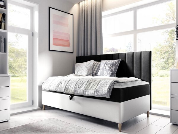 Mirjan24 Kontinentálna posteľ Junior Kamire 2, Rozmer postele: 90x200, Dostupné poťahy: ekokoža Soft 017 (biela) + Fresh 04 5903211192142