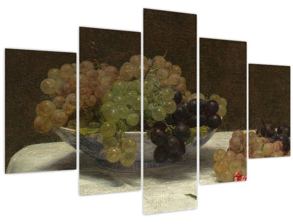 Obraz - Henri Fantin-Latour, Still Life with Grapes and a Carnation, reprodukcia (150x105 cm)