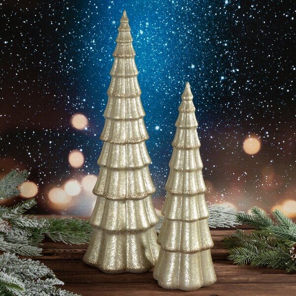 DEKORAČNÁ SOŠKA TREE 11X37 CM ŠAMPANSKÁ
