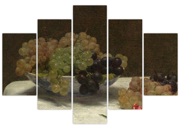 Obraz - Henri Fantin-Latour, Still Life with Grapes and a Carnation, reprodukcia (150x105 cm)