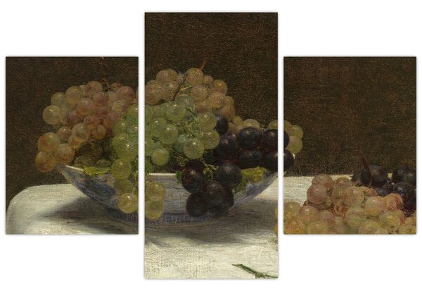 Obraz - Henri Fantin-Latour, Still Life with Grapes and a Carnation, reprodukcia (90x60 cm)