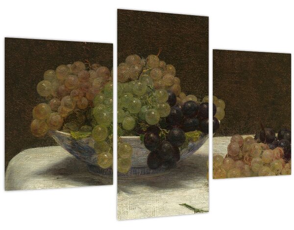 Obraz - Henri Fantin-Latour, Still Life with Grapes and a Carnation, reprodukcia (90x60 cm)