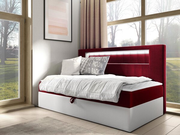 Mirjan24 Kontinentálna jednolôžková posteľ Junior Ribezo 2, Rozmer postele: 80x200, Dostupné poťahy: ekokoža Soft 017 (biela) + Fresh 09 5903211193866