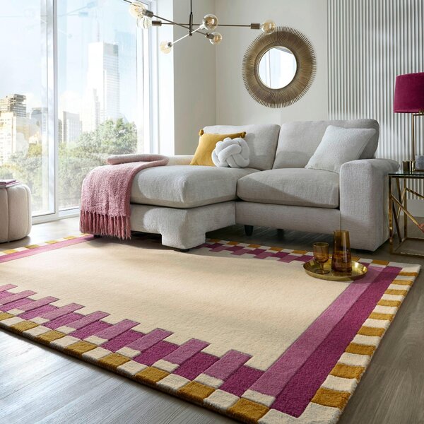 VLNENÝ KOBEREC, 120/170 cm žltá, ružová Flair Rugs - Online Only bytové doplnky, Online Only