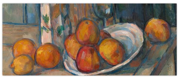 Obraz - Paul Cézanne, Still Life with Milk Jug and Fruit, reprodukcia (120x50 cm)