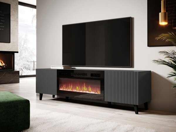 Mirjan24 TV skrinka s krbom 180 Tilderi Grey, Farby: antracit 5903211205392
