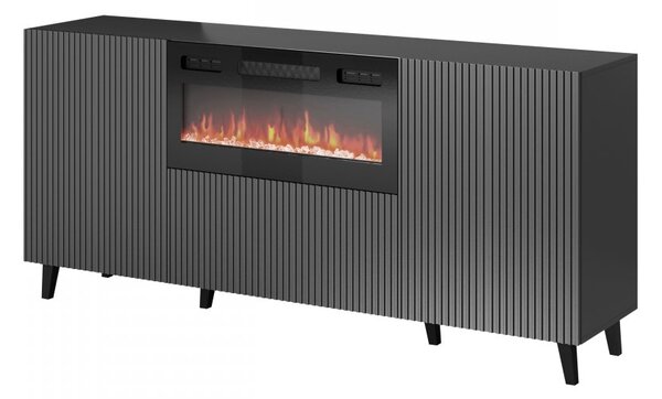 Mirjan24 Komoda s elektrickým krbom 180 Tilderi Grey, Farby: antracit Mirjan24 5903211205385