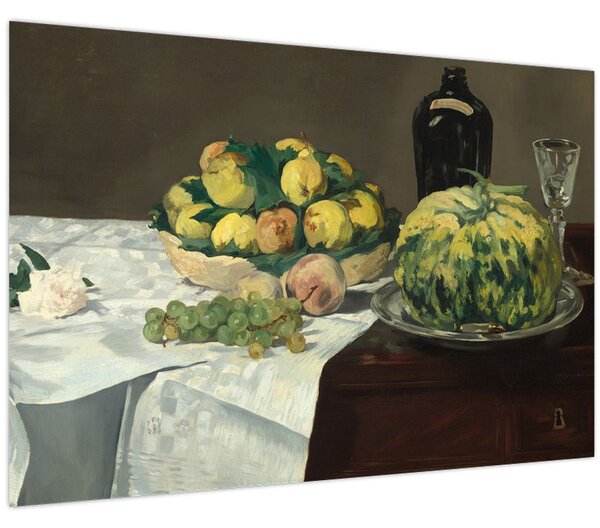 Obraz - Edouard Manet, Still Life with Melon and Peaches, reprodukcia (90x60 cm)