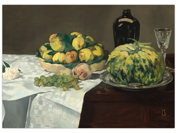 Obraz - Edouard Manet, Still Life with Melon and Peaches, reprodukcia (70x50 cm)