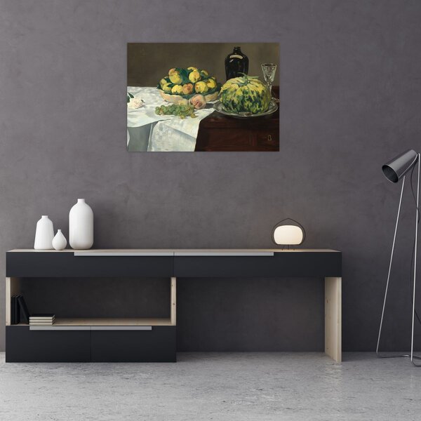 Obraz - Edouard Manet, Still Life with Melon and Peaches, reprodukcia (70x50 cm)