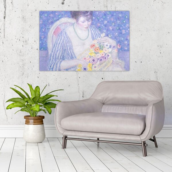Obraz - Frederick Carl Frieseke, The Basket of Flowers, reprodukcia (90x60 cm)