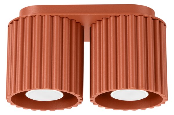 Stropné svietidlo Aura, 2x okrovo červené hliníkové tienidlo, (10 cm)