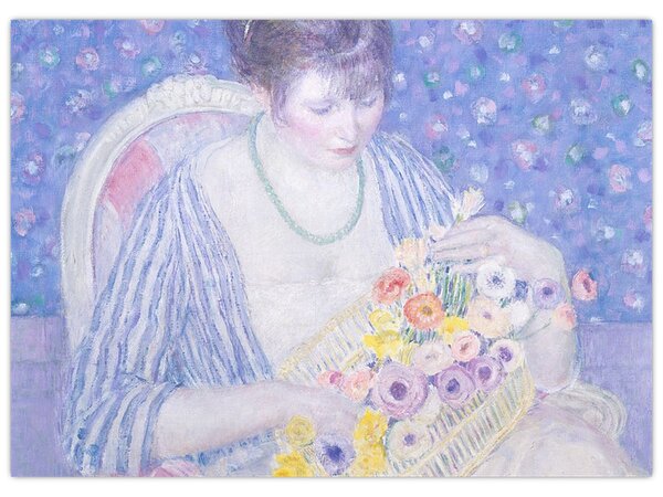 Obraz - Frederick Carl Frieseke, The Basket of Flowers, reprodukcia (70x50 cm)