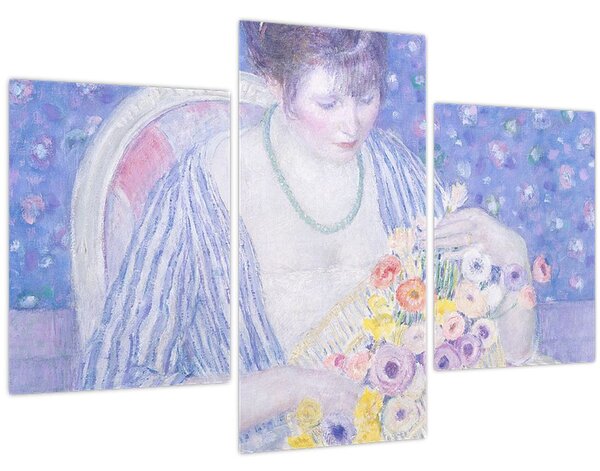 Obraz - Frederick Carl Frieseke, The Basket of Flowers, reprodukcia (90x60 cm)