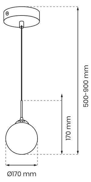 Závesné svietidlo Reflex, 1x grafitové sklenené tienidlo, (fi 17cm), b/g