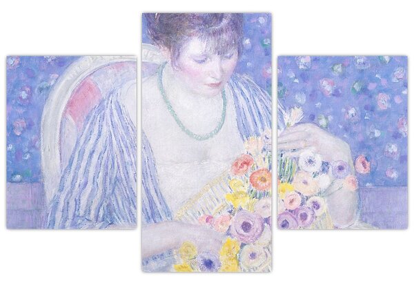 Obraz - Frederick Carl Frieseke, The Basket of Flowers, reprodukcia (90x60 cm)